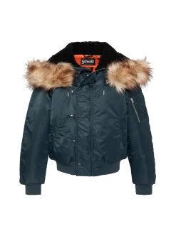 Blouson snorkel N2B bleu marine à capuche, coupe oversize - MARINE