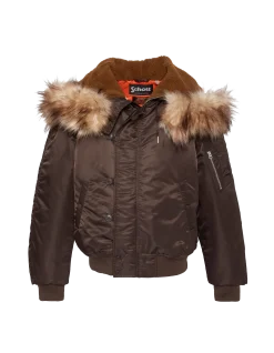 Blouson snorkel N2B marron à capuche, coupe oversize - MARRON