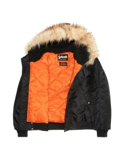 Blouson snorkel N2B noir à capuche, coupe oversize - NOIR