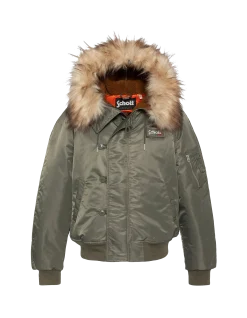 Blouson snorkel N2B sage kaki à capuche, coupe oversize - SAGE KAKI