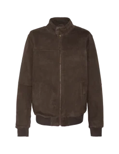 Blouson stardust marron, chèvre velours ultralight - MARRON