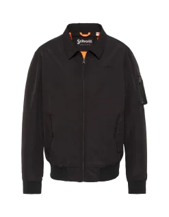 Blouson technique noir col chemise - NOIR