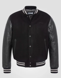 Blouson teddy full black, cuir de vachette - NOIR/NOIR