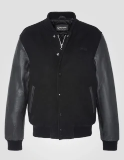 Blouson teddy full black, cuir de vachette - NOIR/NOIR