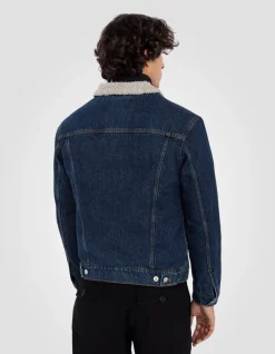 Blouson trucker bleu - BLEU