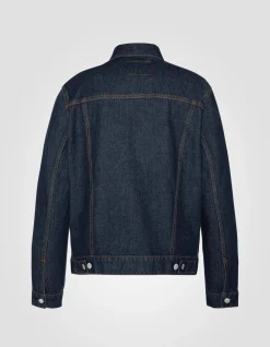 Blouson trucker bleu - BLEU