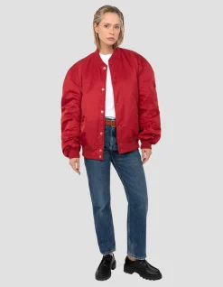 Blouson urban rouge foncé oversize - ROUGE FONCÉ