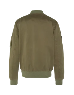 Bomber badgé kaki type MA-1 en coton lavé - KAKI