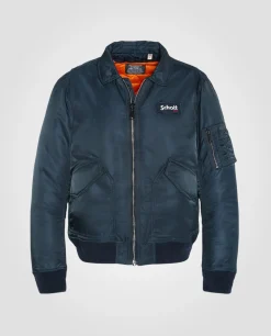 Bomber CWU bleu marine en nylon recyclé, coupe ajustée, grande taille - MARINE