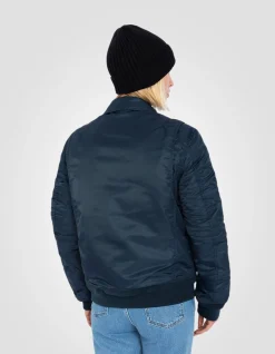 Bomber CWU bleu marine en nylon recyclé, coupe ajustée - MARINE