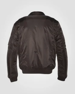 Bomber CWU marron foncé en nylon recyclé, coupe ajustée - MARRON FONCÉ