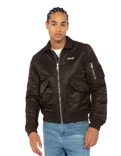 Bomber CWU marron foncé en nylon recyclé, coupe ajustée - MARRON FONCÉ
