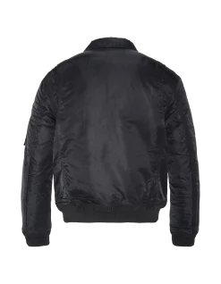 Bomber CWU noir en nylon recyclé, coupe ajustée, grande taille - NOIR