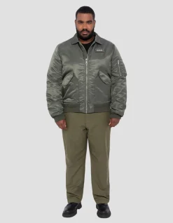Bomber CWU sage kaki en nylon recyclé, coupe ajustée, grande taille - SAGE KAKI