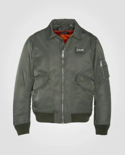 Bomber CWU sage kaki en nylon recyclé, coupe ajustée, grande taille - SAGE KAKI