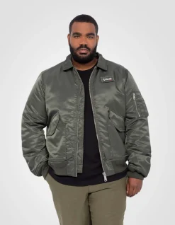 Bomber CWU sage kaki en nylon recyclé, coupe ajustée, grande taille - SAGE KAKI