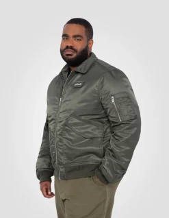 Bomber CWU sage kaki en nylon recyclé, coupe ajustée, grande taille - SAGE KAKI