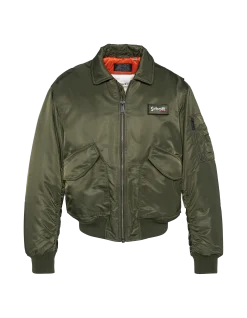 Bomber CWU 90's army kaki en nylon recyclé, coupe oversize, grande taille - ARMY KAKI