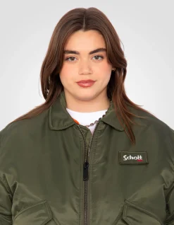 Bomber CWU 90's army kaki en nylon recyclé, coupe oversize, grande taille - ARMY KAKI