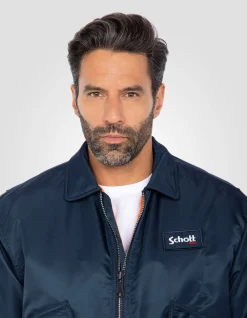 Bomber CWU 90's bleu marine en nylon recyclé, coupe oversize - MARINE