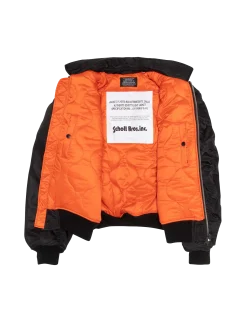 Bomber CWU 90's noir en nylon recyclé, coupe oversize, grande taille - NOIR