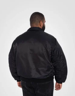 Bomber CWU 90's noir en nylon recyclé, coupe oversize, grande taille - NOIR