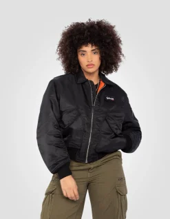 Bomber CWU 90's noir en nylon recyclé, coupe oversize - NOIR