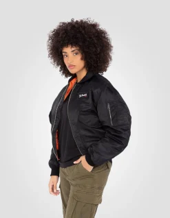 Bomber CWU 90's noir en nylon recyclé, coupe oversize - NOIR