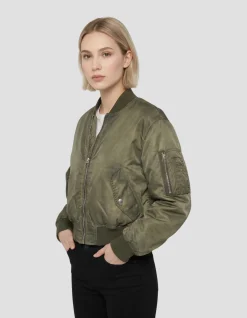 Bomber lavé oversize kaki - KAKI