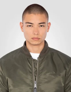Bomber MA-1 army kaki en nylon recyclé, coupe ajustée - ARMY KAKI