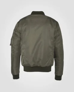 Bomber MA-1 army kaki en nylon recyclé, coupe ajustée - ARMY KAKI
