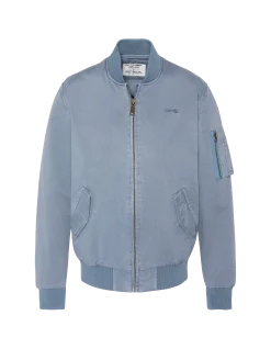 Bomber MA-1 bleu lac, coton lavé - BLEU LAC