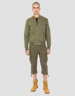 Bomber MA-1 kaki, coton lavé - KAKI
