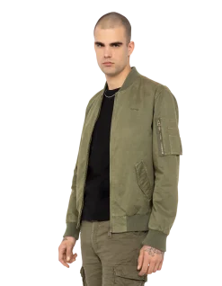 Bomber MA-1 kaki, coton lavé - KAKI