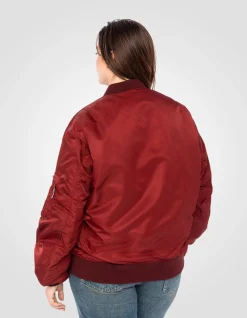 Bomber MA-1 lavé cordovan en nylon recyclé, coupe confort, grande taille - CORDOVAN