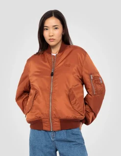 Bomber MA-1 lavé cuivre en nylon recyclé, coupe confort - CUIVRE