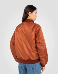 Bomber MA-1 lavé cuivre en nylon recyclé, coupe confort - CUIVRE