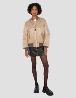 Bomber MA-1 lavé désert en nylon recyclé, coupe confort - DÉSERT