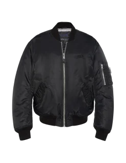 Bomber MA-1 lavé noir en nylon recyclé, coupe confort - NOIR