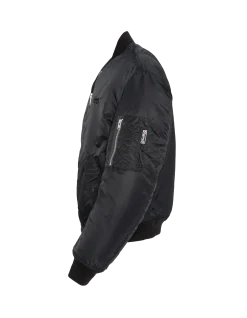 Bomber MA-1 lavé noir en nylon recyclé, coupe confort - NOIR