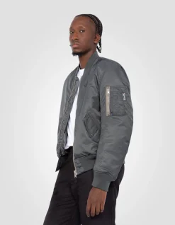 Bomber MA-1 lavé pétrole en nylon recyclé, coupe confort - PÉTROLE