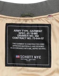Bomber MA-1 lavé vert en nylon recyclé, coupe confort - VERT US