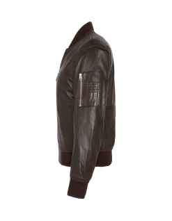 Bomber MA-1 marron, cuir d'agneau - MARRON