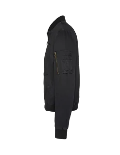 Bomber MA-1 noir, coton lavé - NOIR