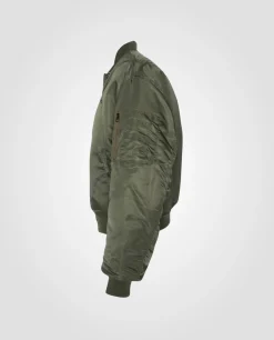 Bomber MA-1 90's army kaki en nylon recyclé, coupe oversize - ARMY KAKI