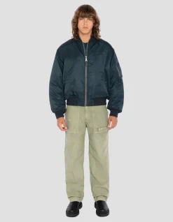 Bomber MA-1 90's bleu marine en nylon recyclé, coupe oversize - MARINE