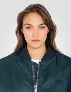 Bomber MA-1 90's bleu marine en nylon recyclé, coupe oversize - MARINE