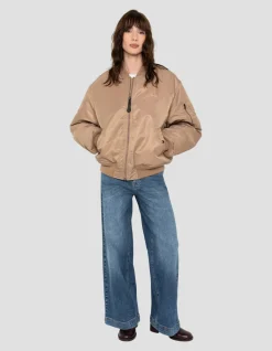 Bomber MA-1 90's désert en nylon recyclé, coupe oversize - DÉSERT