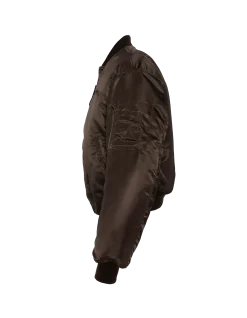 Bomber MA-1 90's marron foncé en nylon recyclé, coupe oversize, grande taille - MARRON FONCÉ