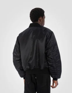 Bomber MA-1 90's noir en nylon recyclé, coupe oversize - NOIR